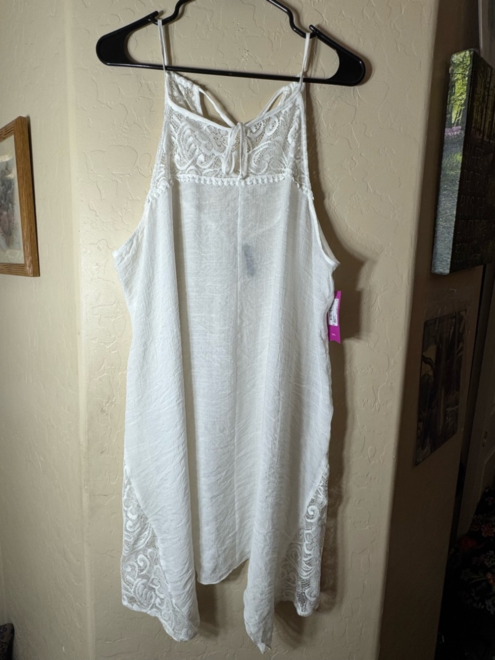 Ambrielle Cloud Dancer White Lace Chemise Nightgown House Dress NWT XXL